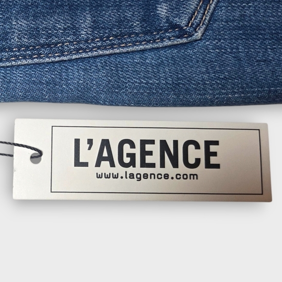 L'AGENCE Dark Blue Straight Jeans - Picture 9 of 10